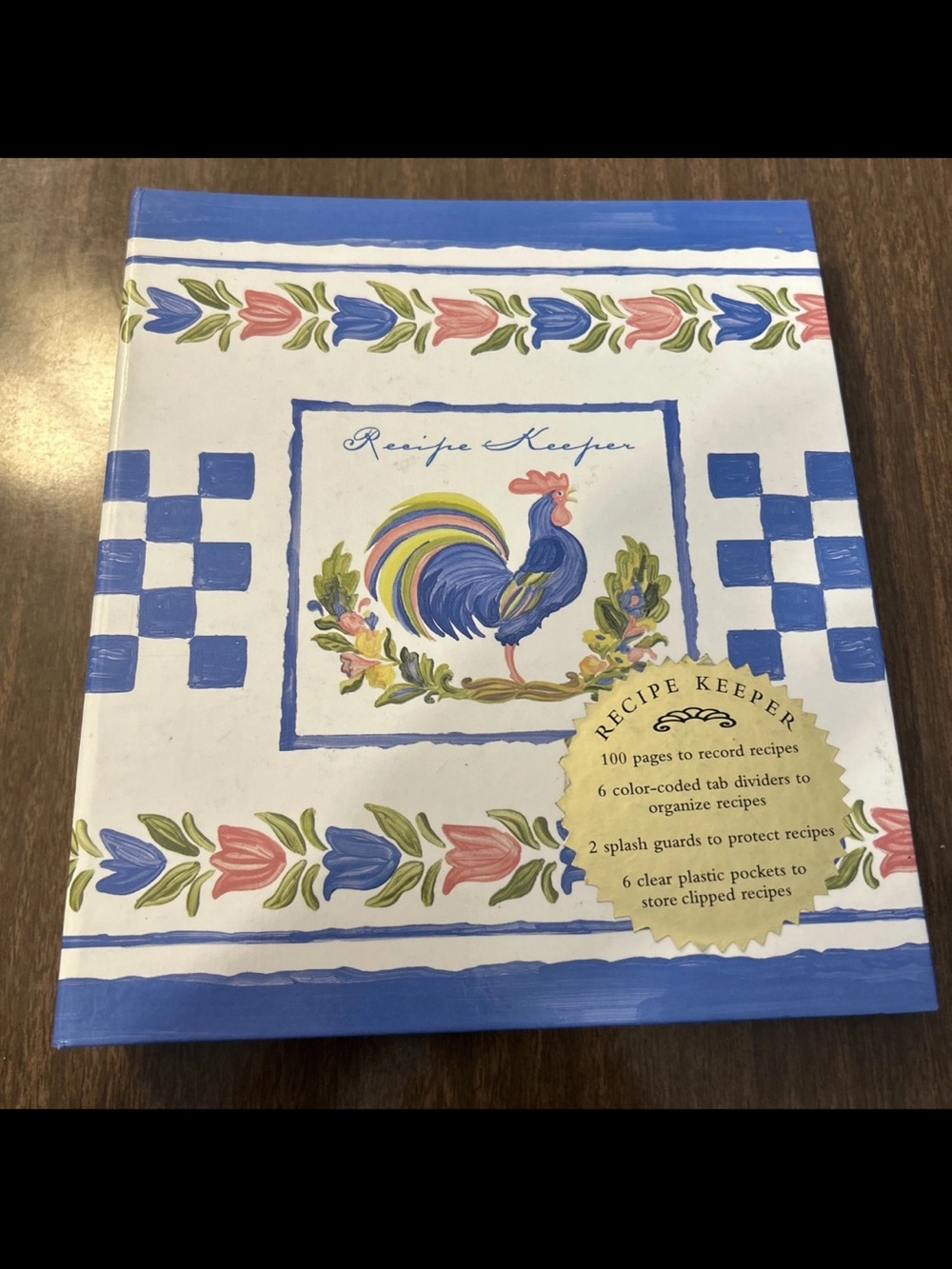Vintage Susan Winget Rooster Recipe Keeper Binder Cookbook Organizer 1999